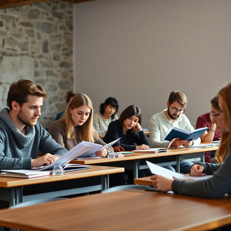 Odrasli udeleženci pri individualnih mizah pregledujejo učno gradivo